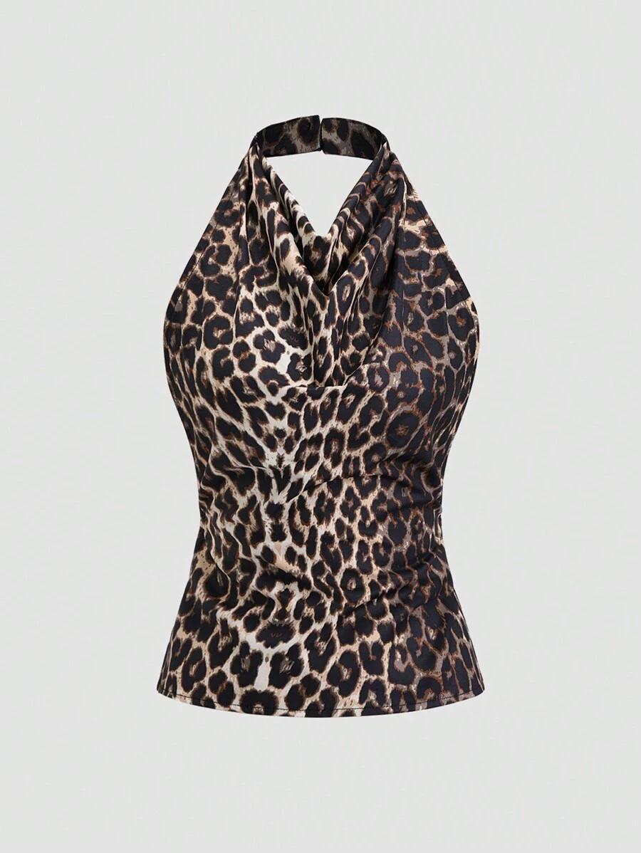 TOP ANIMAL PRINT odkryte plecy