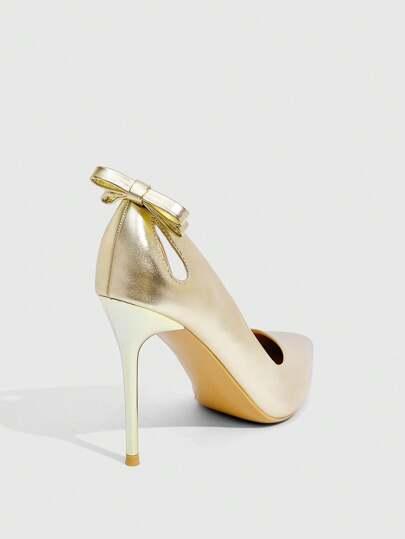 złote czółenka szpic 