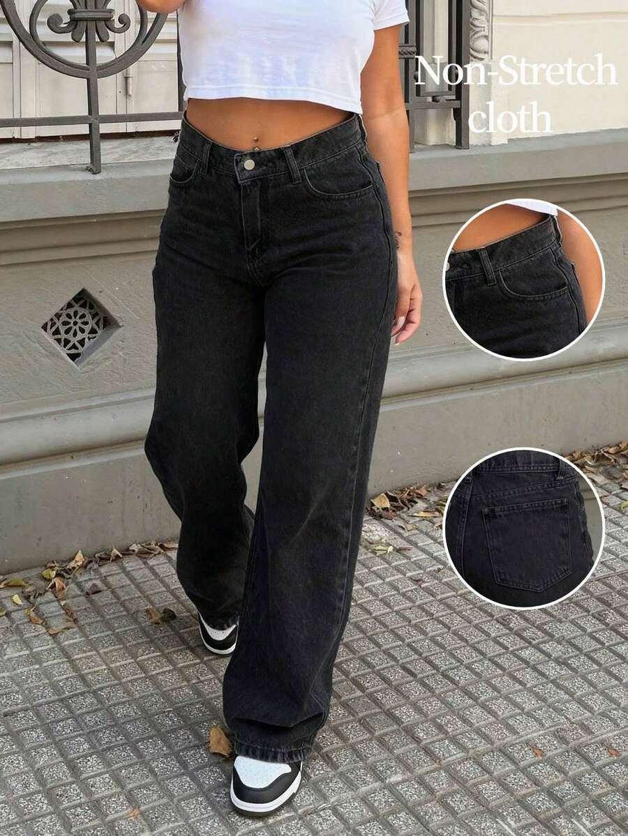 CZARNE SPODNIE JEANS