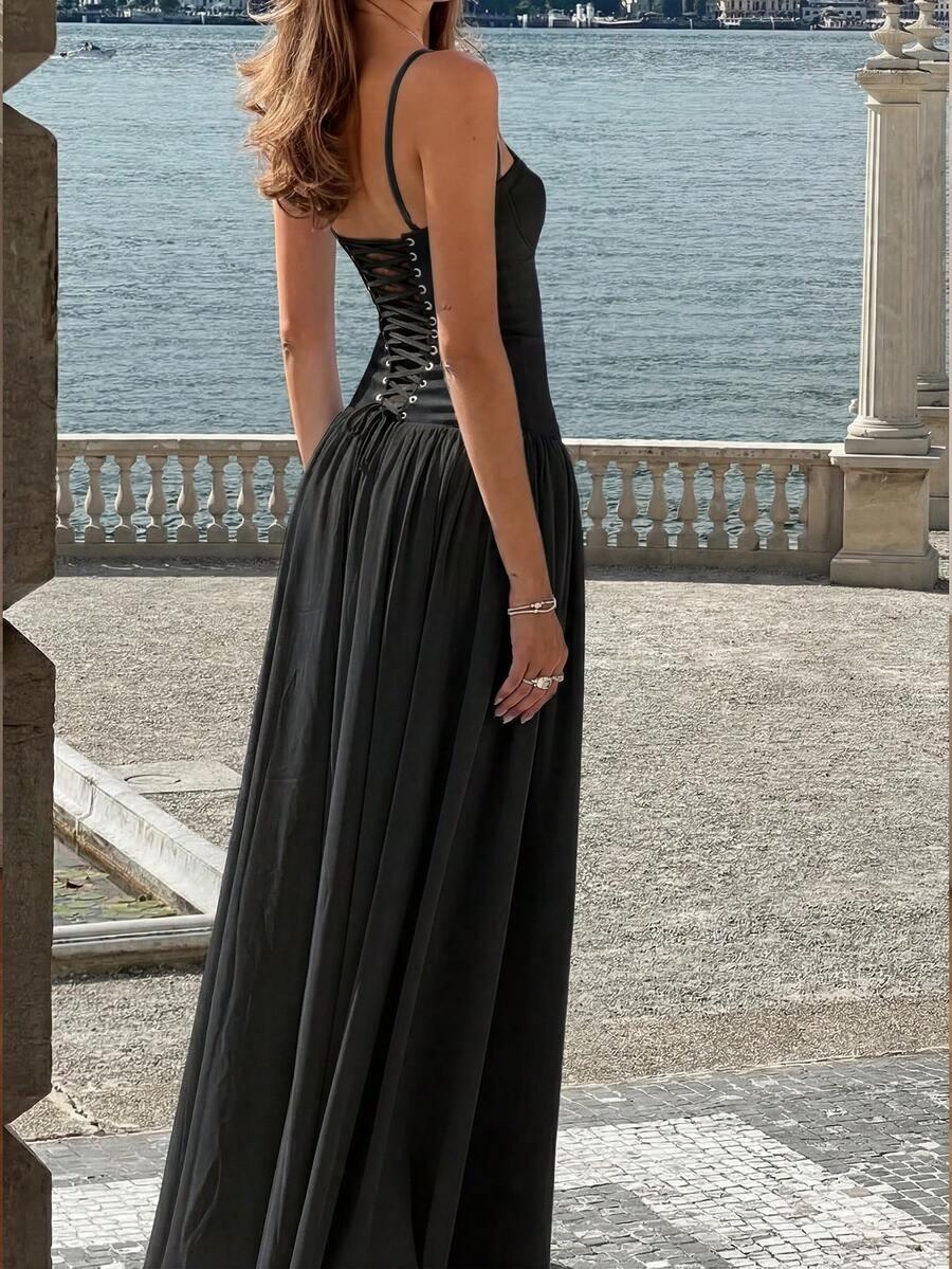 CZARNA MAXI SUKIENKA
