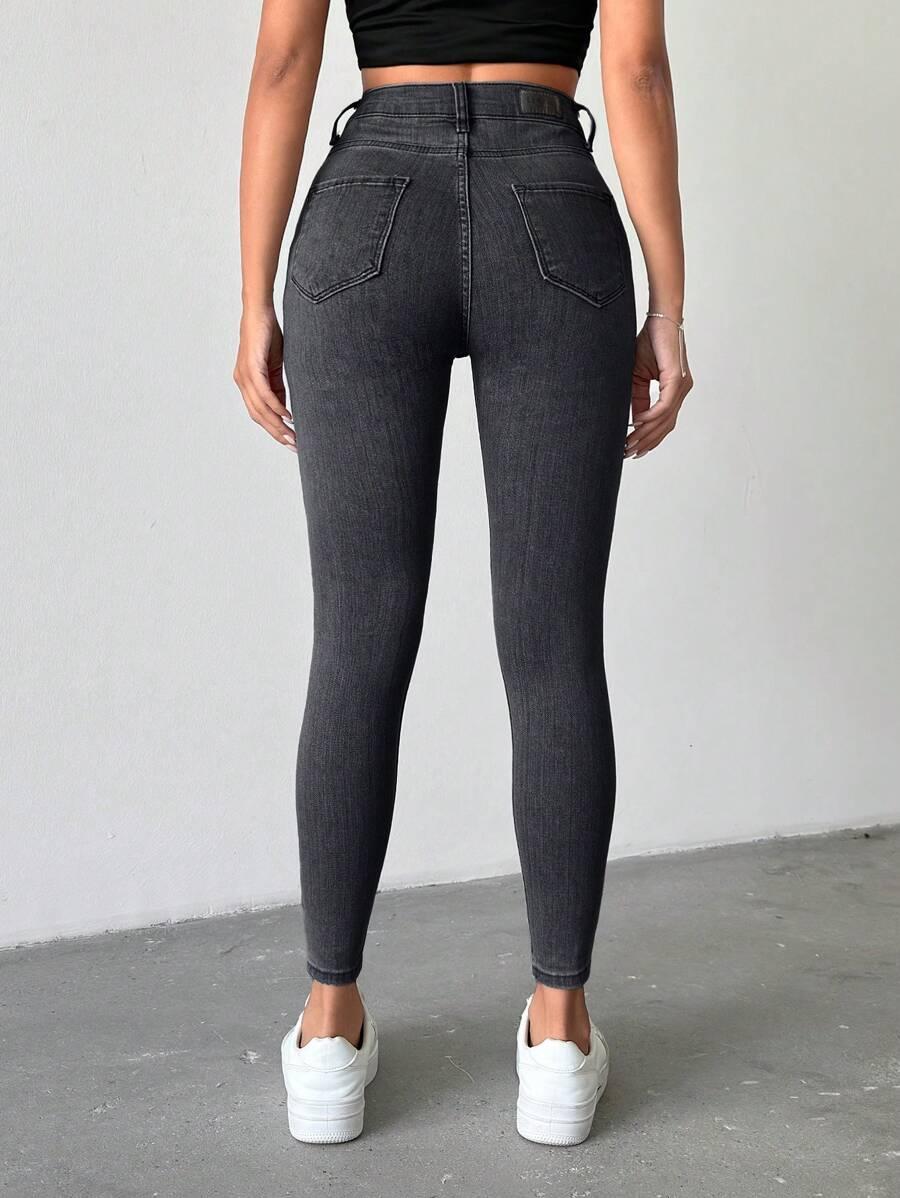 CZARNE SPODNIE JEANS