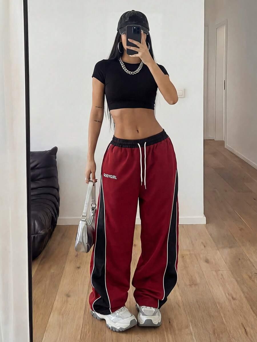 czerwone spodnie casual 