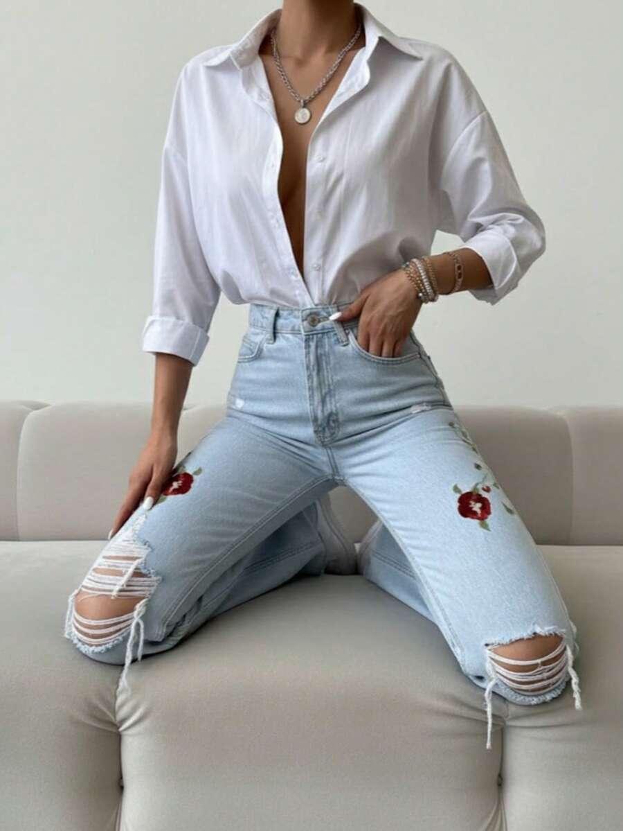 NIEBIESKIE SPODNIE JEANS