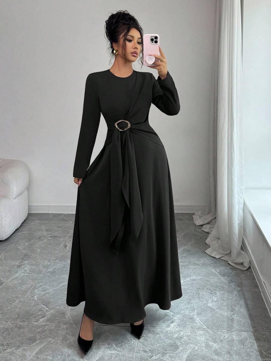 CZARNA SUKIENKA MAXI