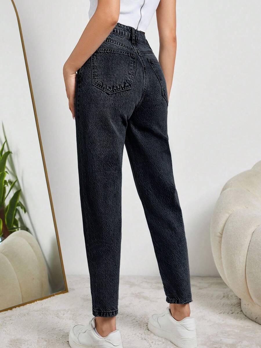 CZARNE SPODNIE JEANS 
