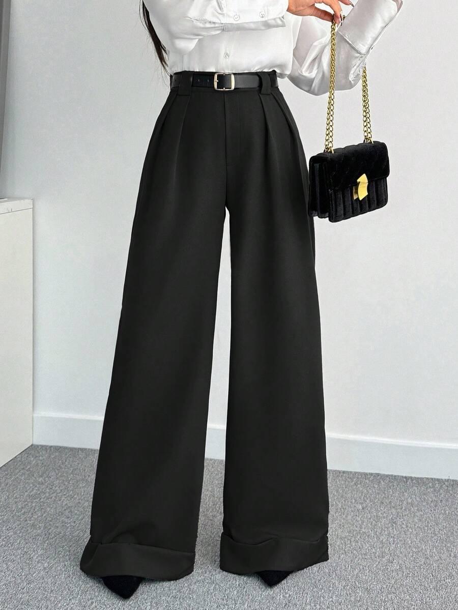CZARNE ELEGANCKIE SPODNIE