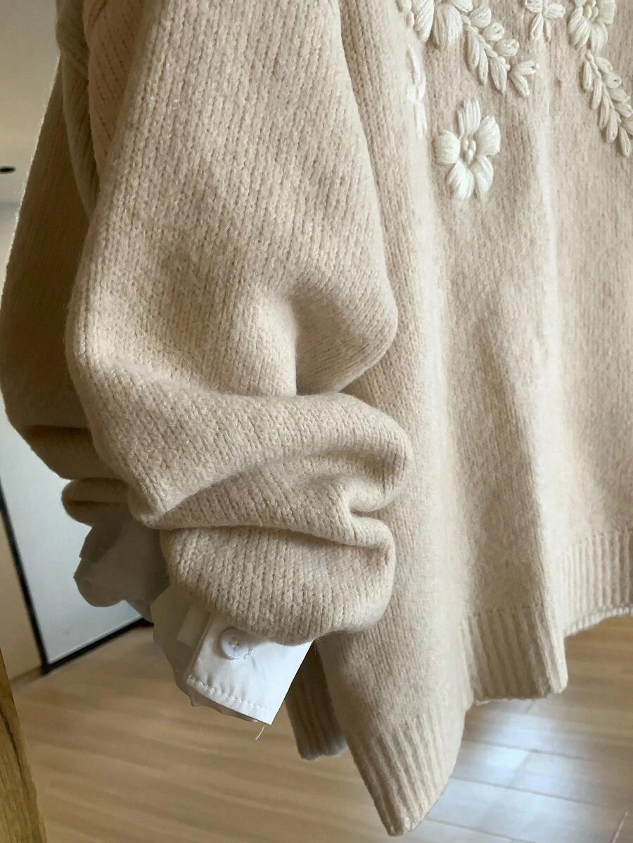 sweter haft kwiaty