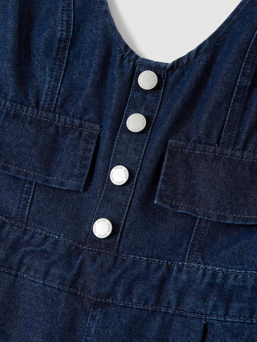 KOMBINEZON JEANS V-NECK