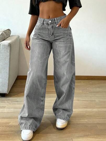 szare spodnie jeans