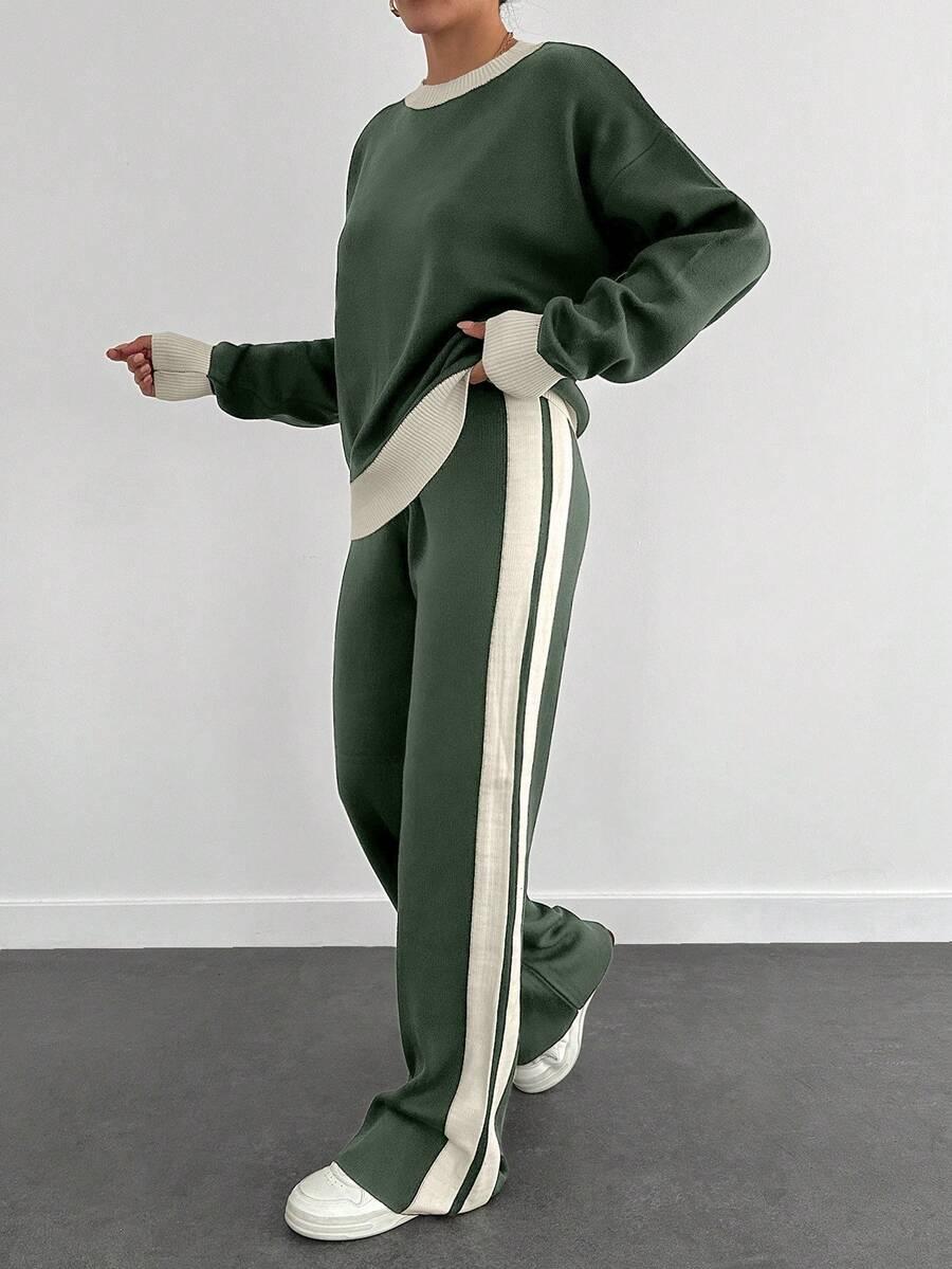 komplet sweter spodnie