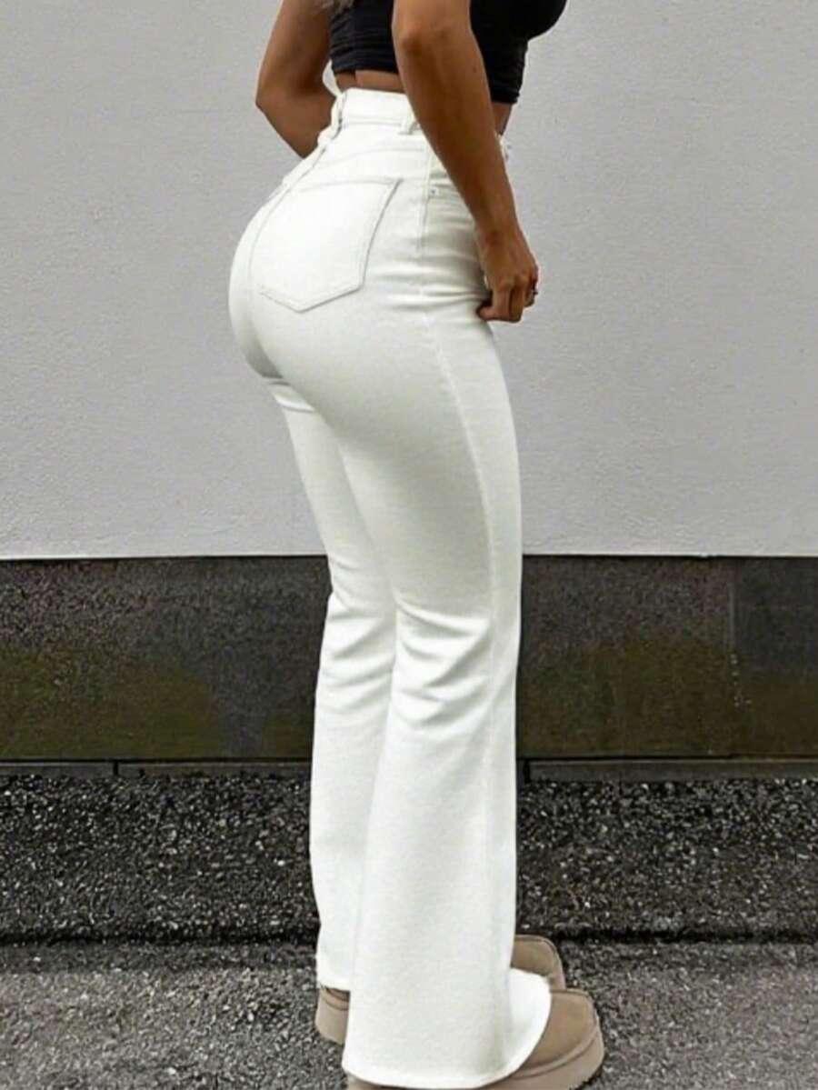 BIAŁE SPODNIE JEANS
