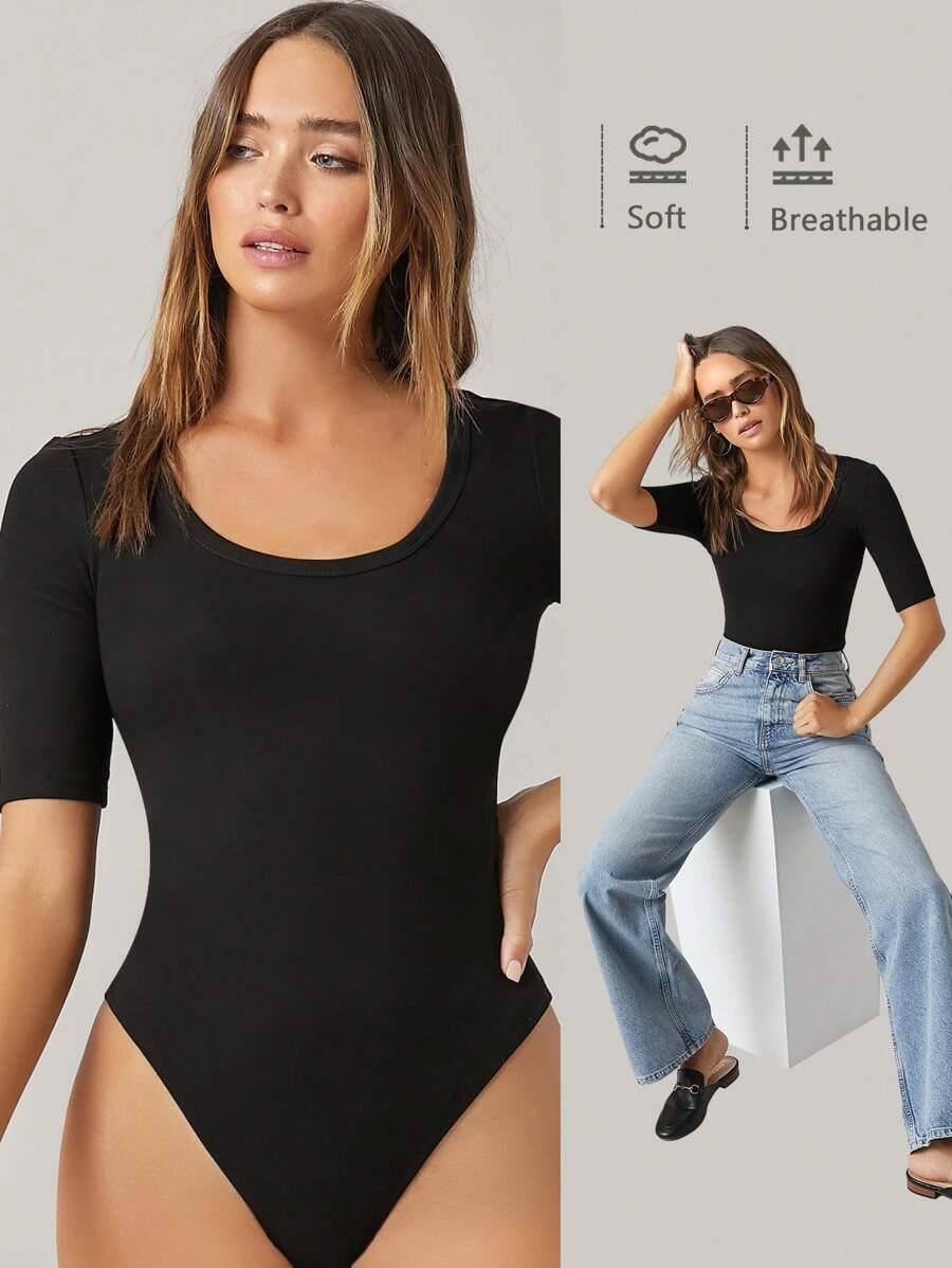 czarne body krótki rękaw