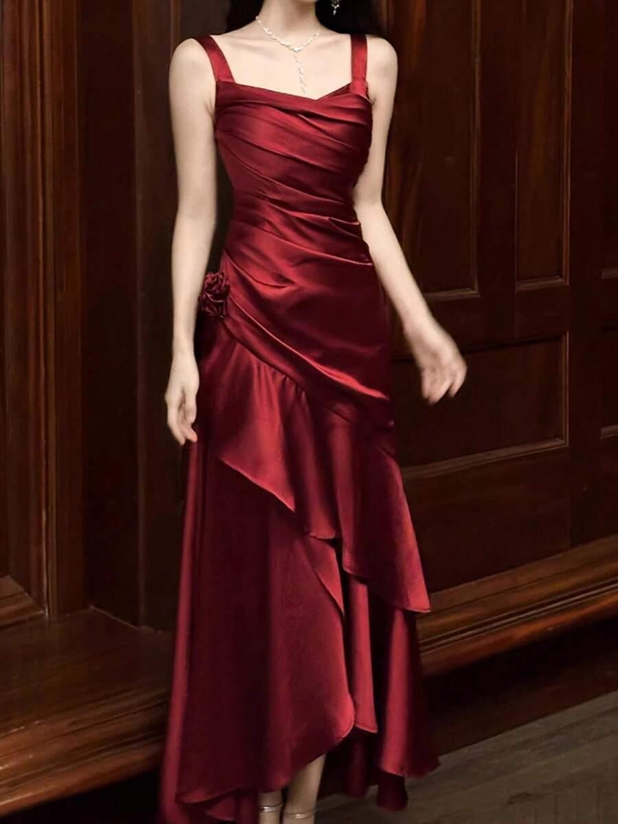czerwona maxi sukienka