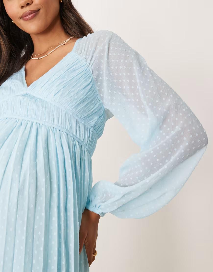 NIEBIESKA MAXI SUKIENKA V NECK