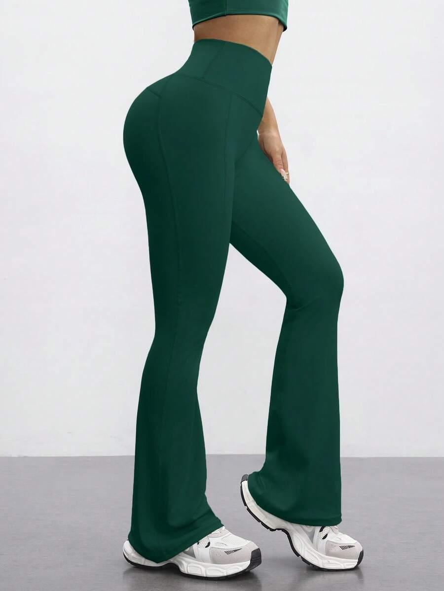 zielone sportowe legginsy
