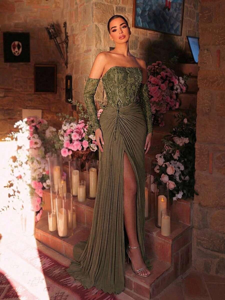 zielona maxi sukienka