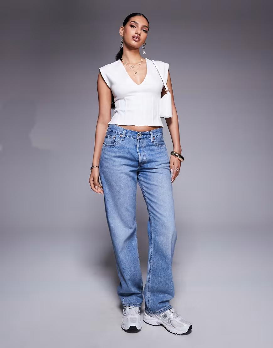BIAŁy TOP V-NECK