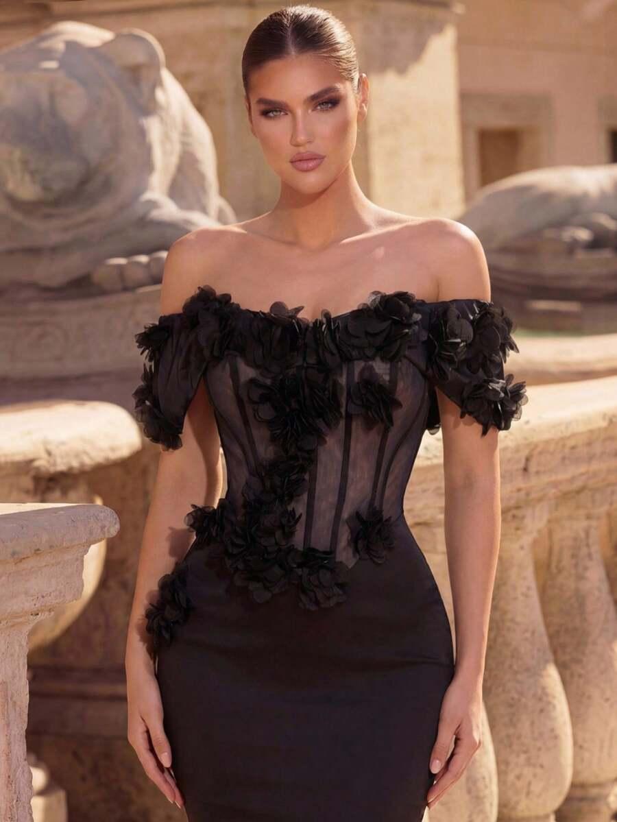 czarna maxi sukienka