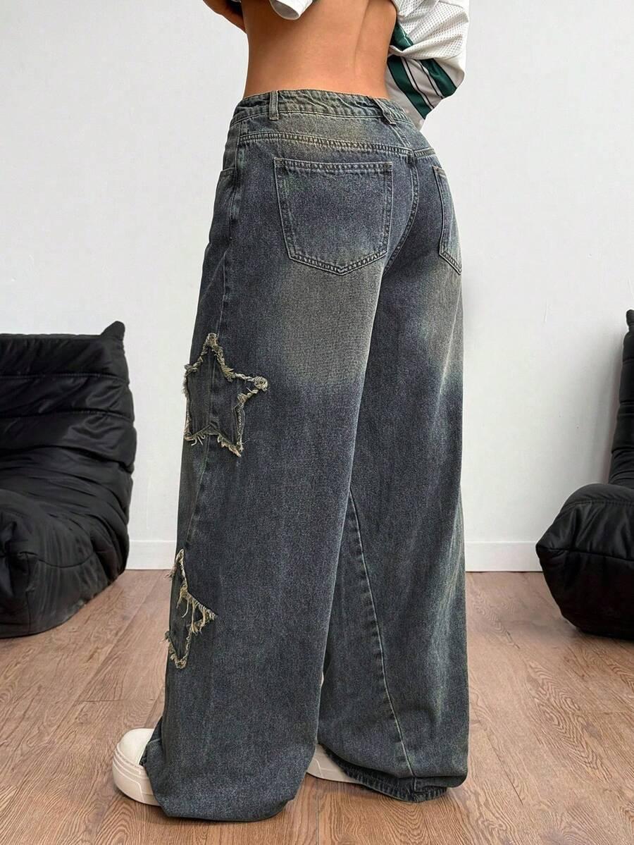 spodnie jeans szerokie nogawki