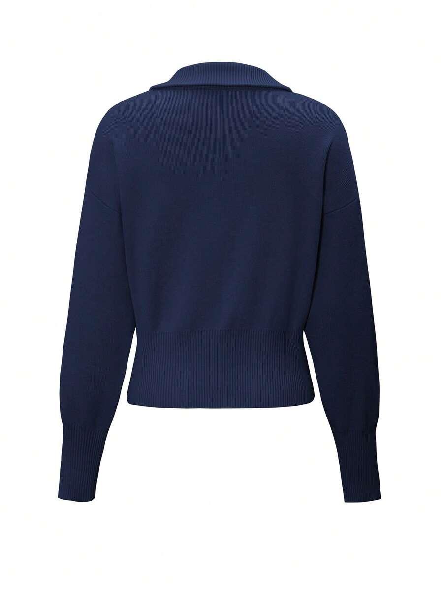granatowy sweter zamek 