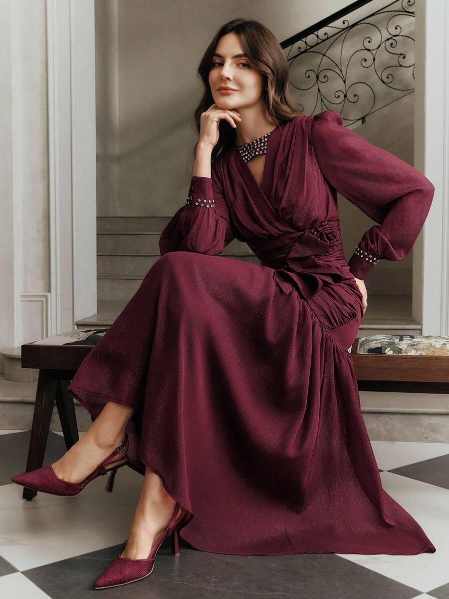 czerwona maxi sukienka