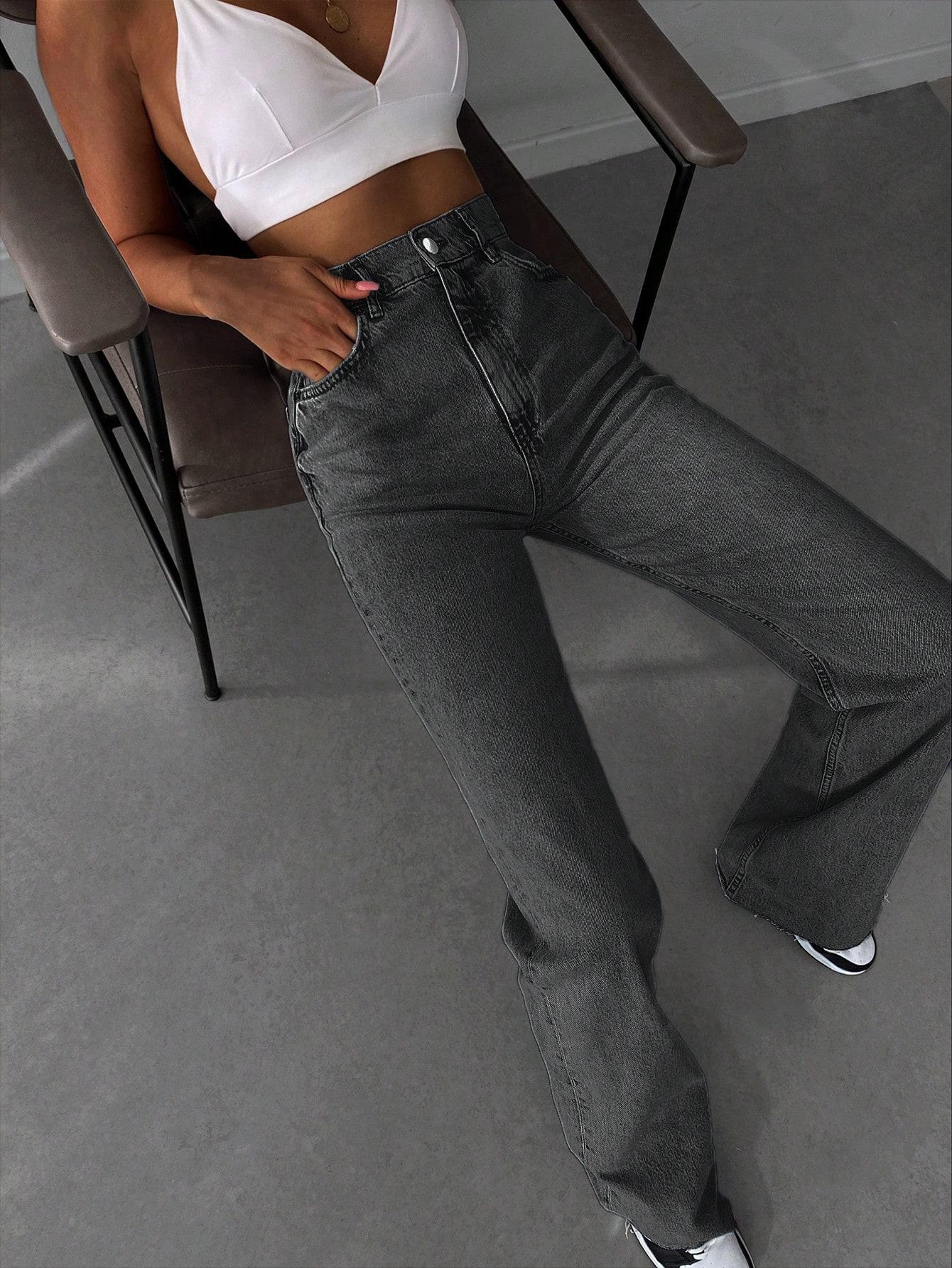 PROSTE SPODNIE JEANS WYSOKI STAN