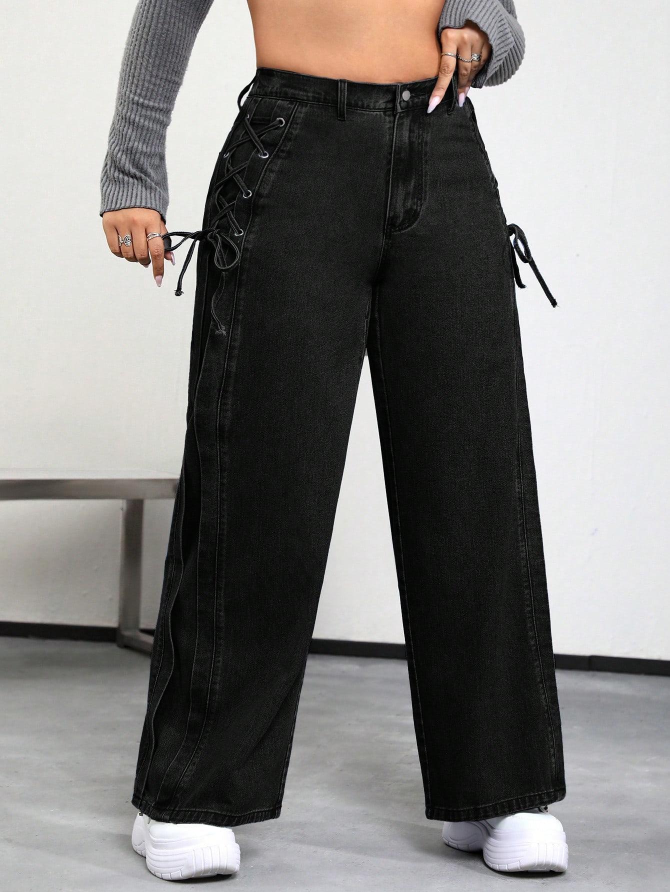 CZARNE SPODNIE JEANS