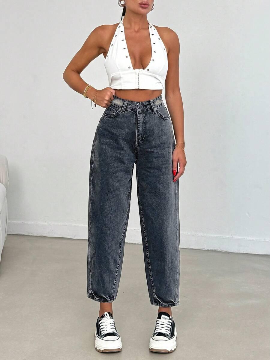 SPODNIE JEANS WYSOKI STAN