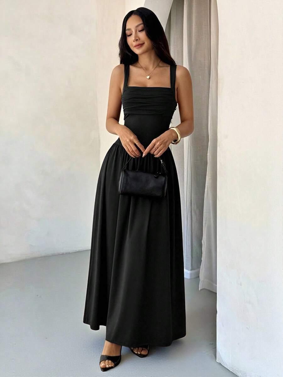 czarna maxi sukienka