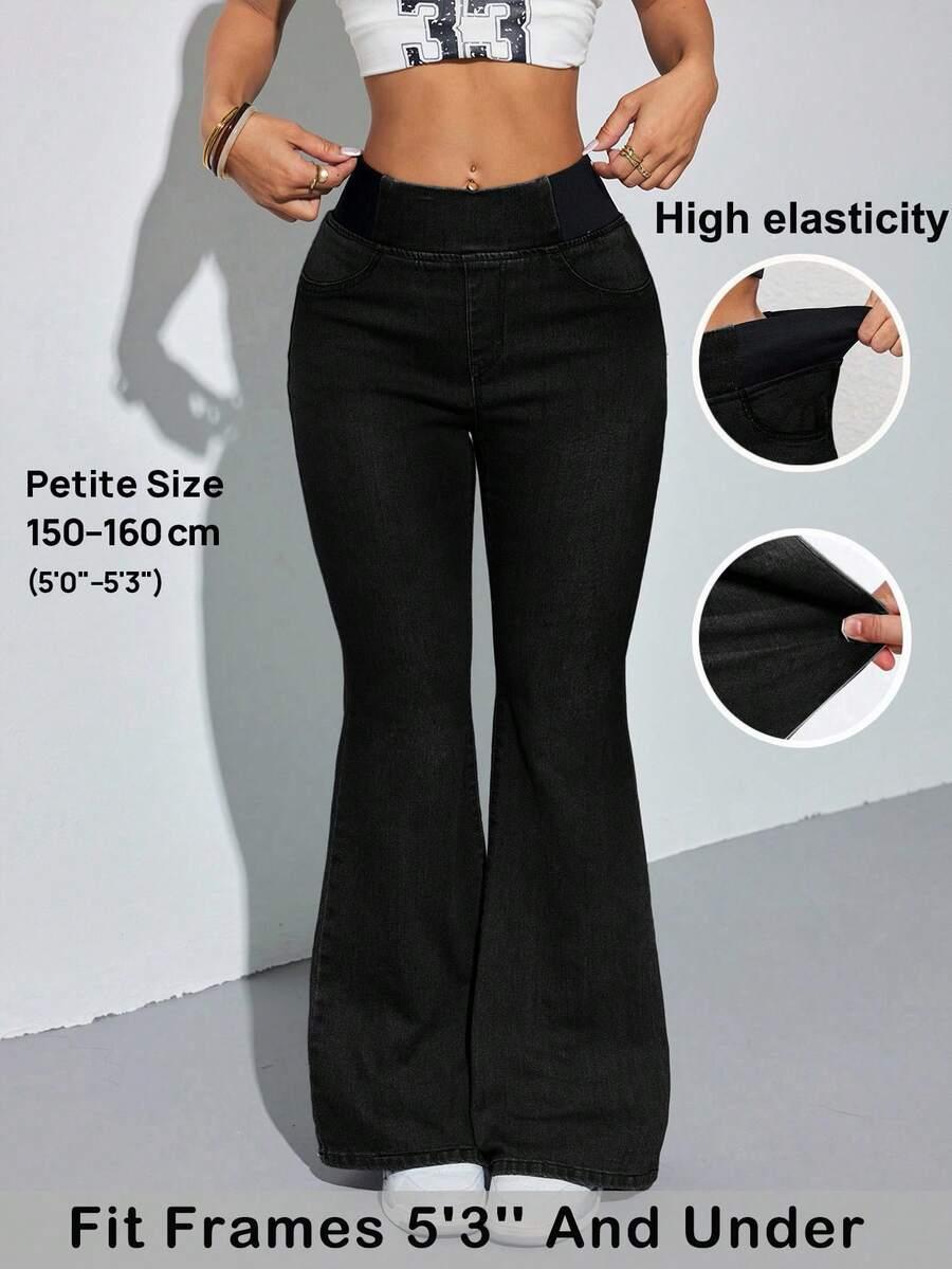 CZARNE SPODNIE JEANS DZWONY