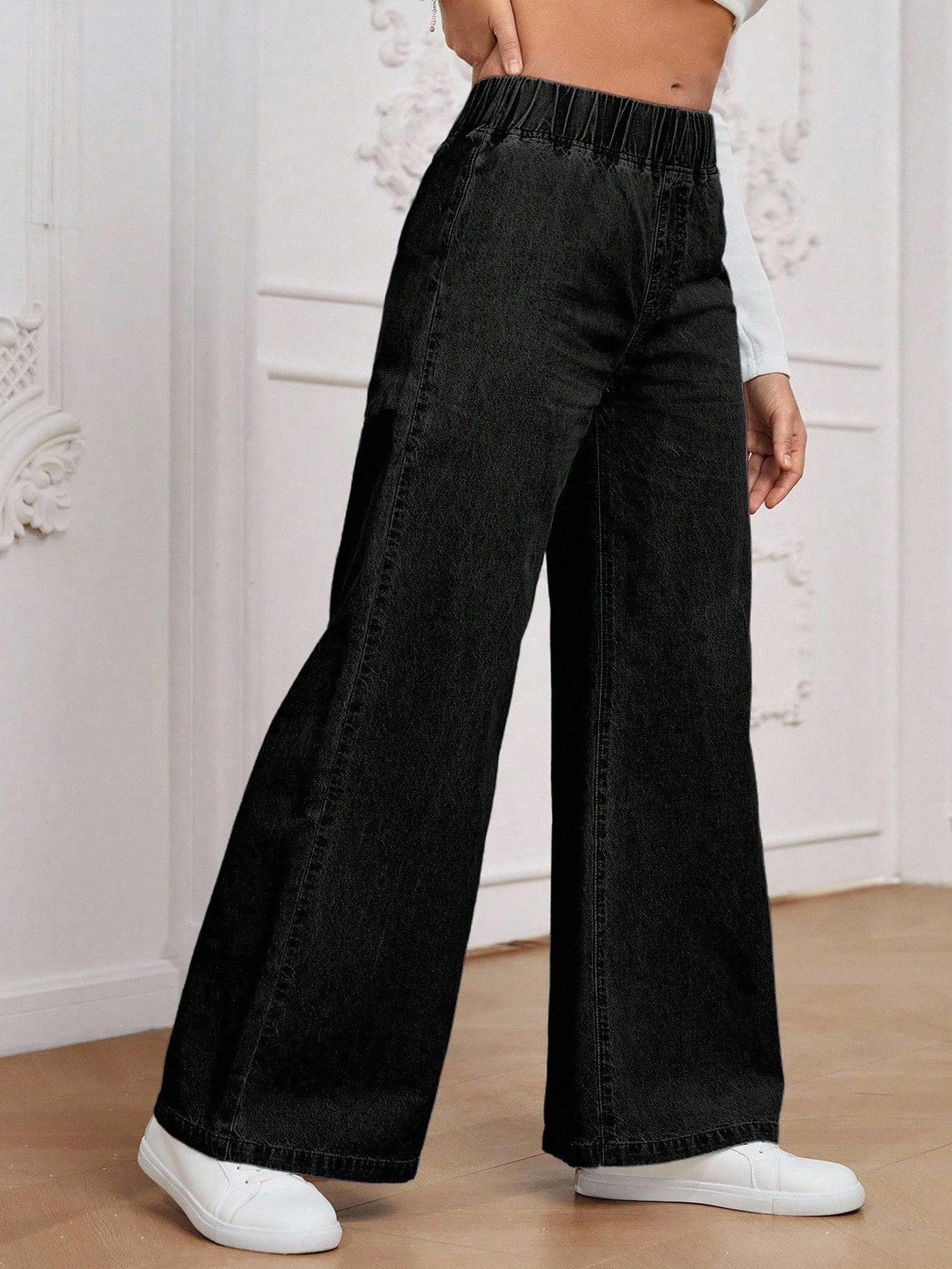 CZARNE SPODNIE JEANS 