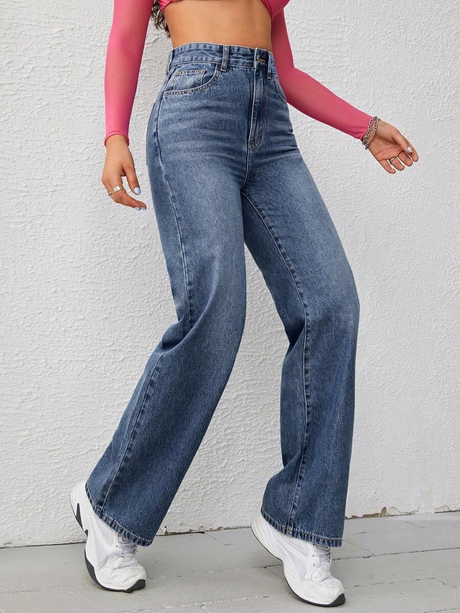 NIEBIESKIE JEANSY WYSOKI STAN 