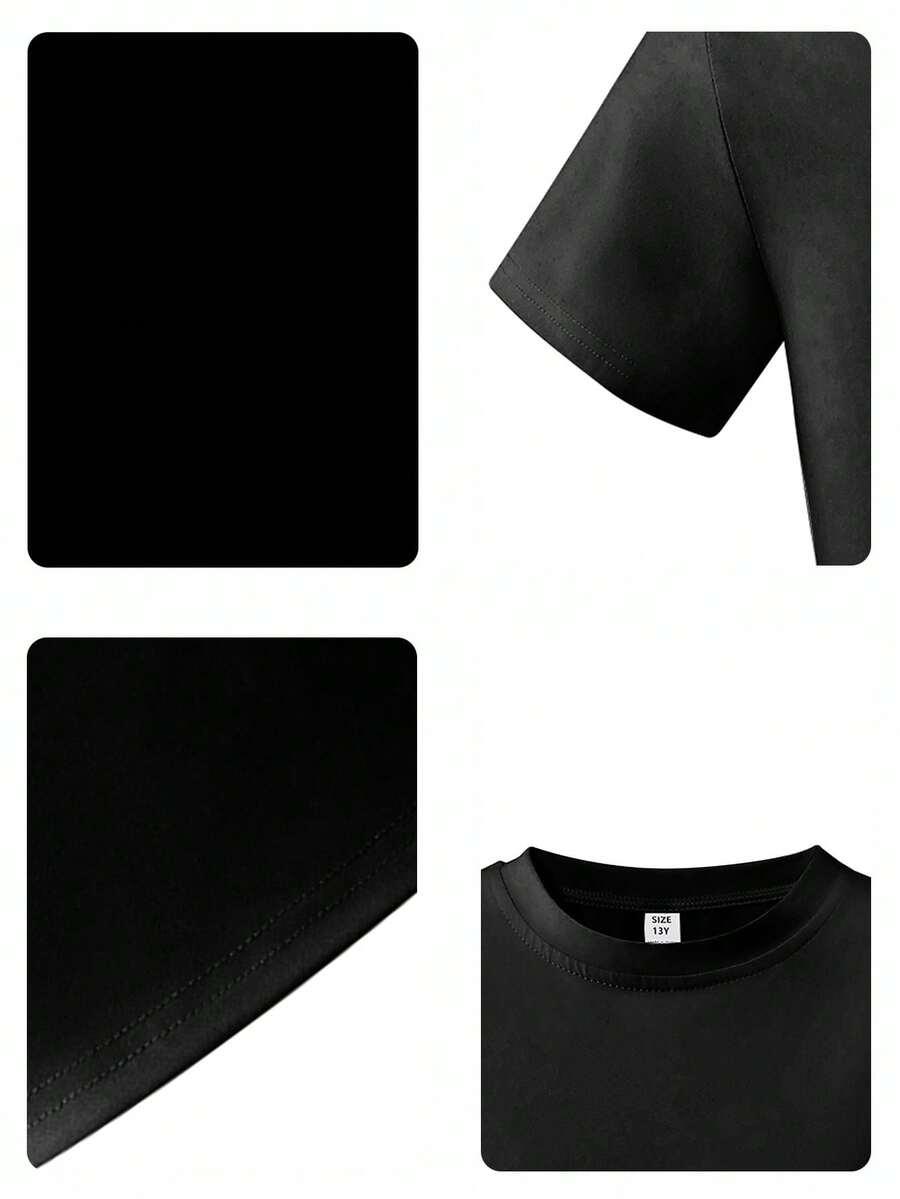 czarny t-shirt krótki rękaw