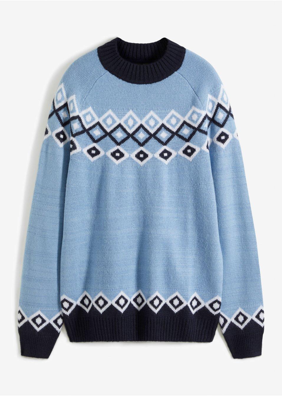 SWETER Z NORWESKMI WZOREM