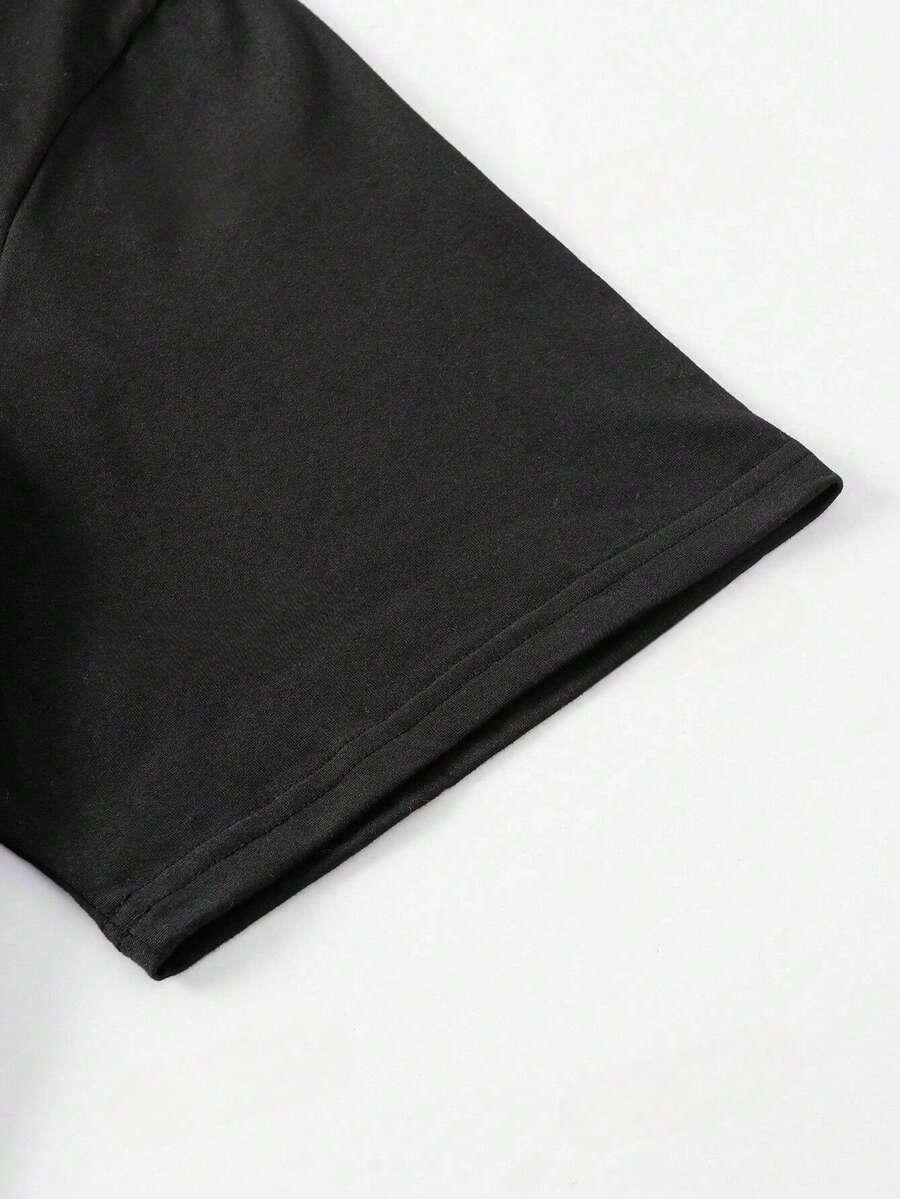 czarny t-shirt print 