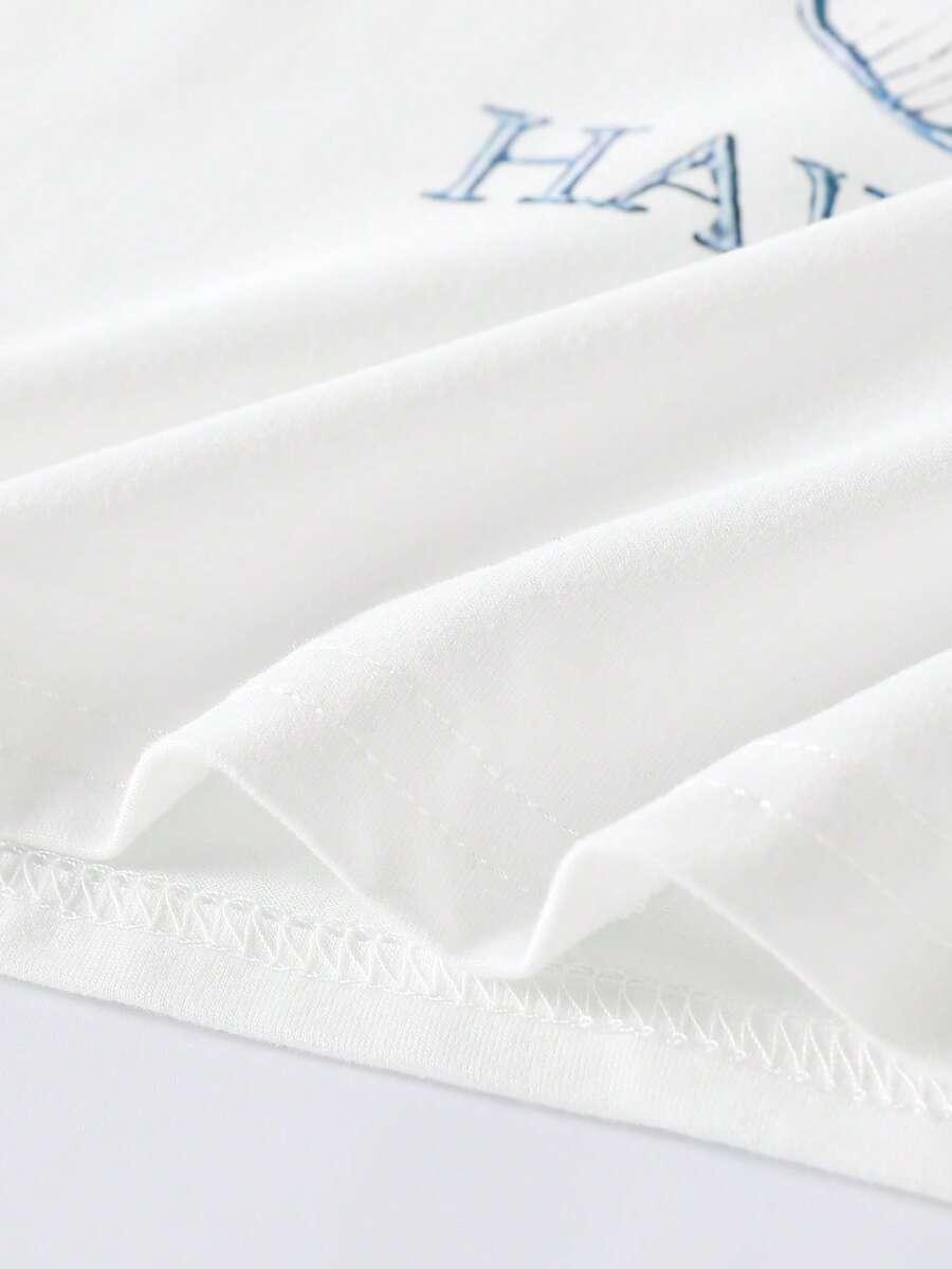 biały t-shirt print
