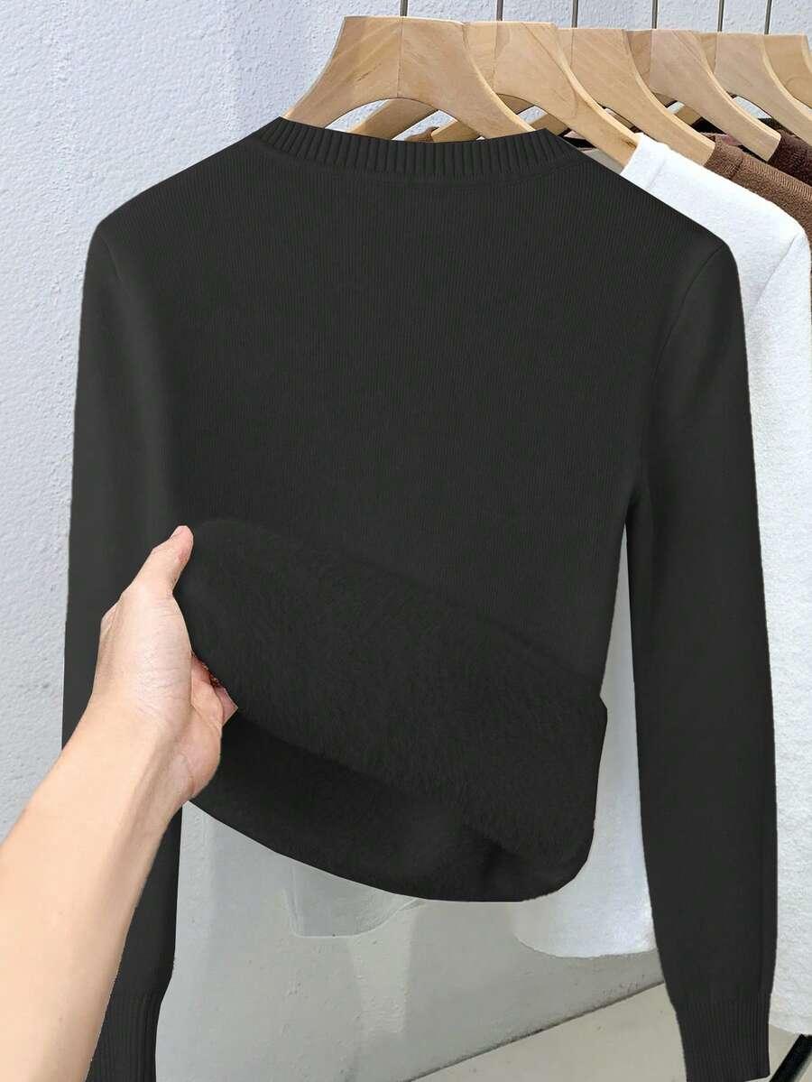 CZARNY SWETER V-NECK