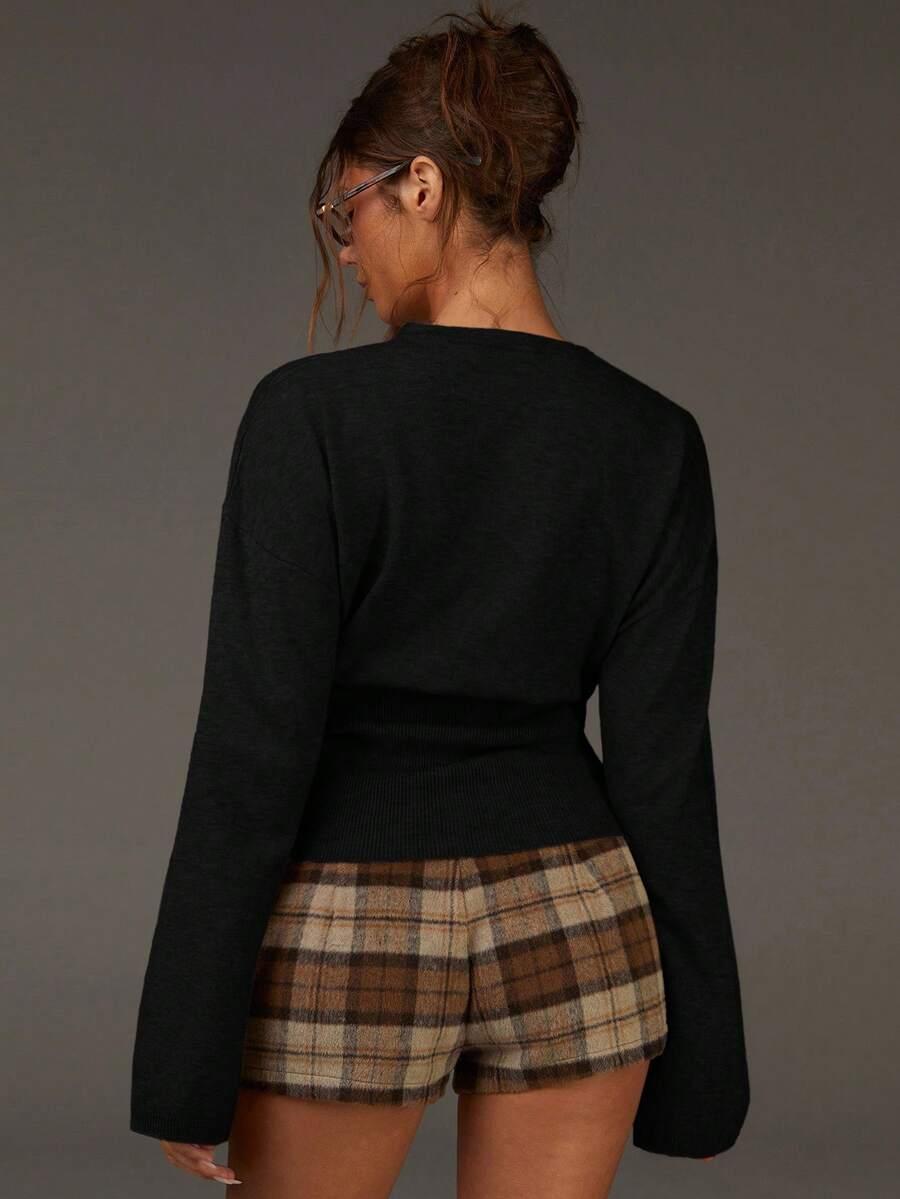 CZARNY SWETER KARDIGAN 