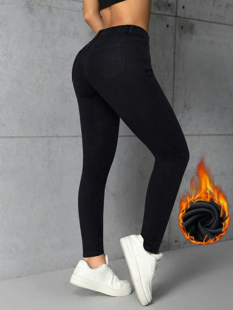 CZARNE SPODNIE JEANS