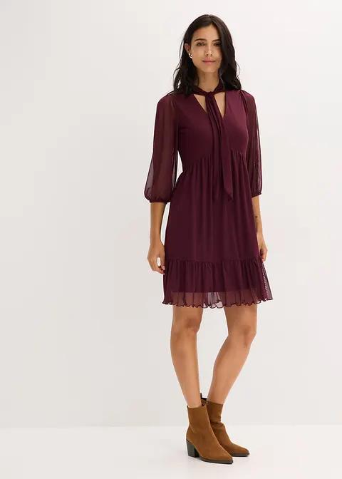 siateczkowa sukienka v-neck 