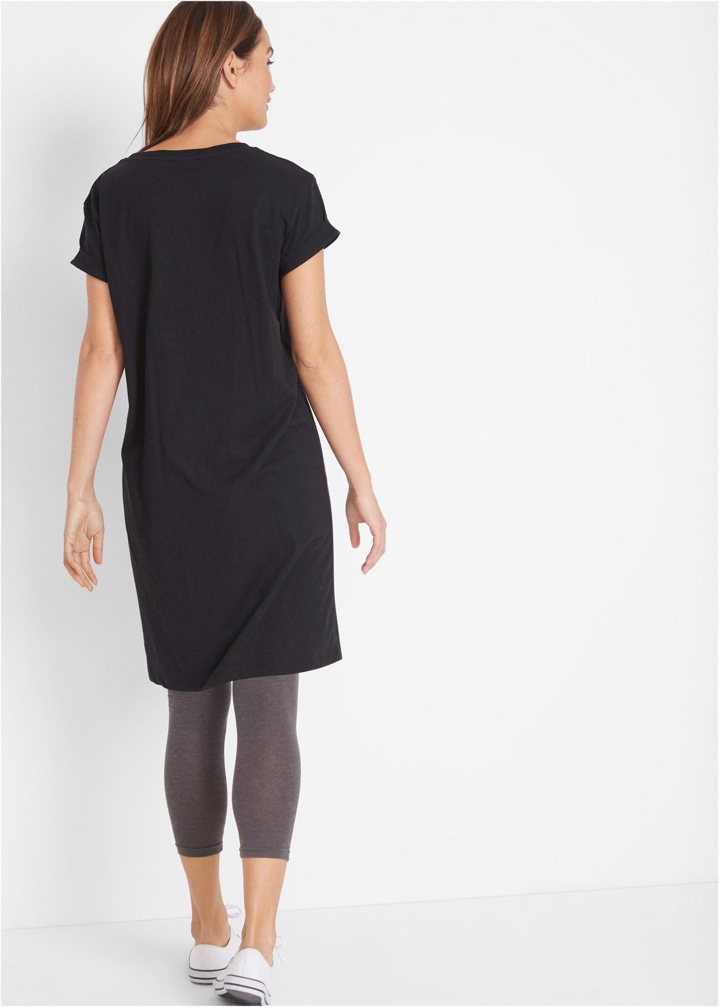 CZARNA SUKIENKA TUNIKA T-SHIRT