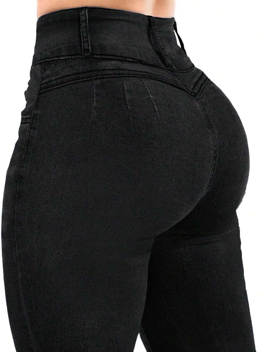 CZARNE SPODNIE JEANS 