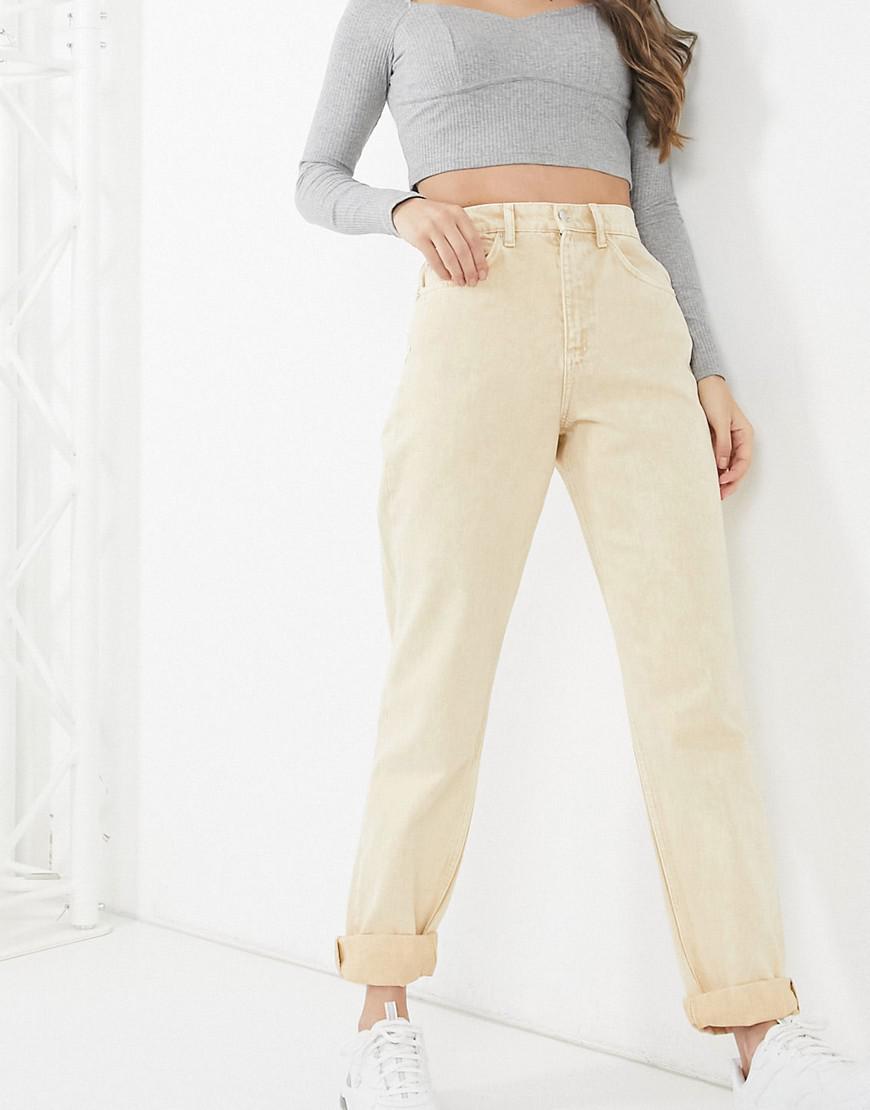 BEŻOWE SPODNIE JEANS 
