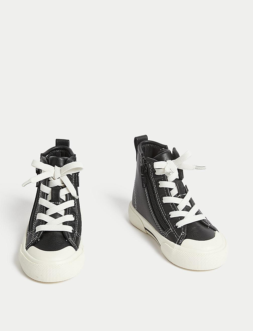 WYSOKIE CZARNE TRAMPKI ZIP T72-1156L-Y4