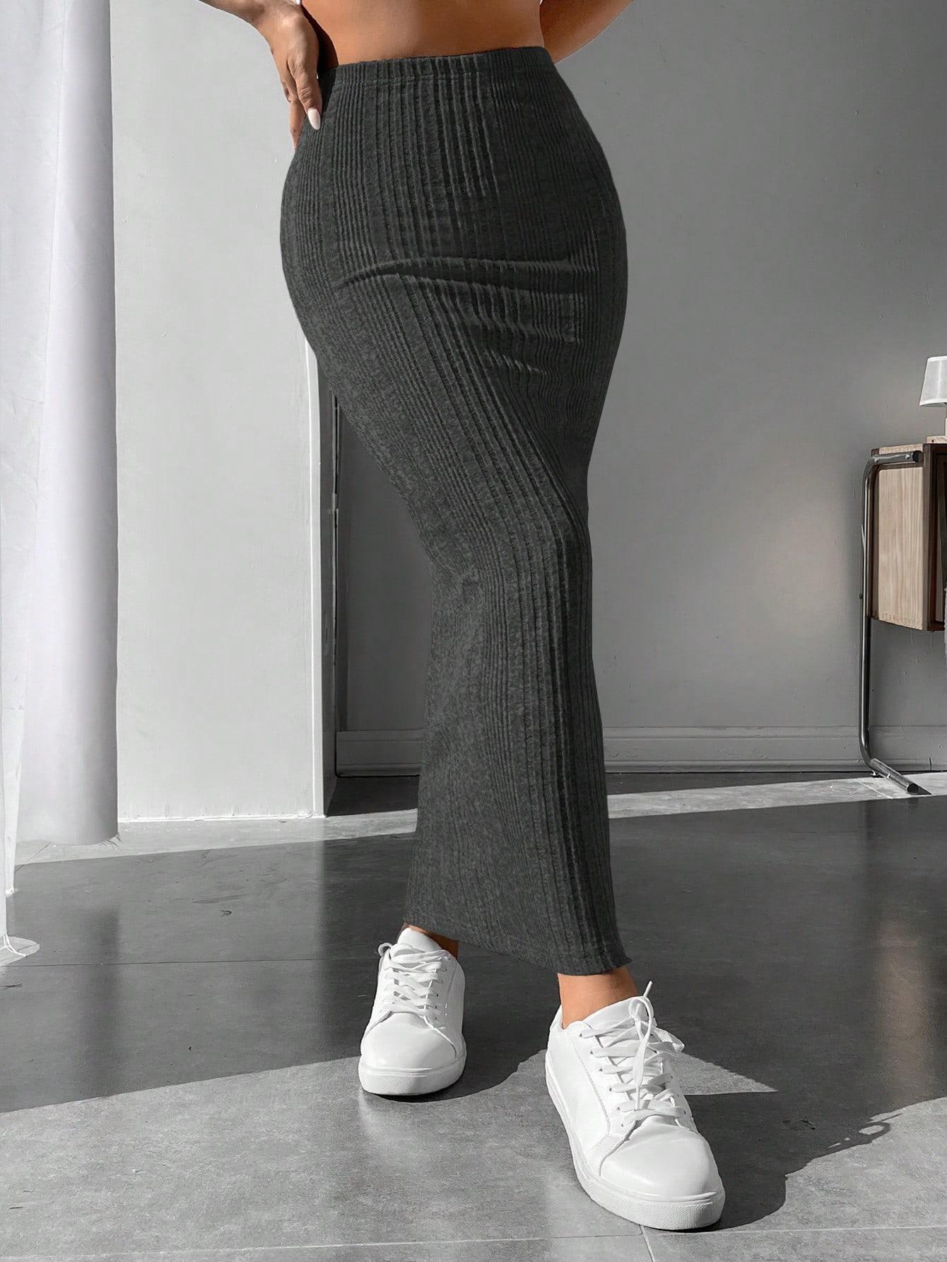 szara maxi spódnica