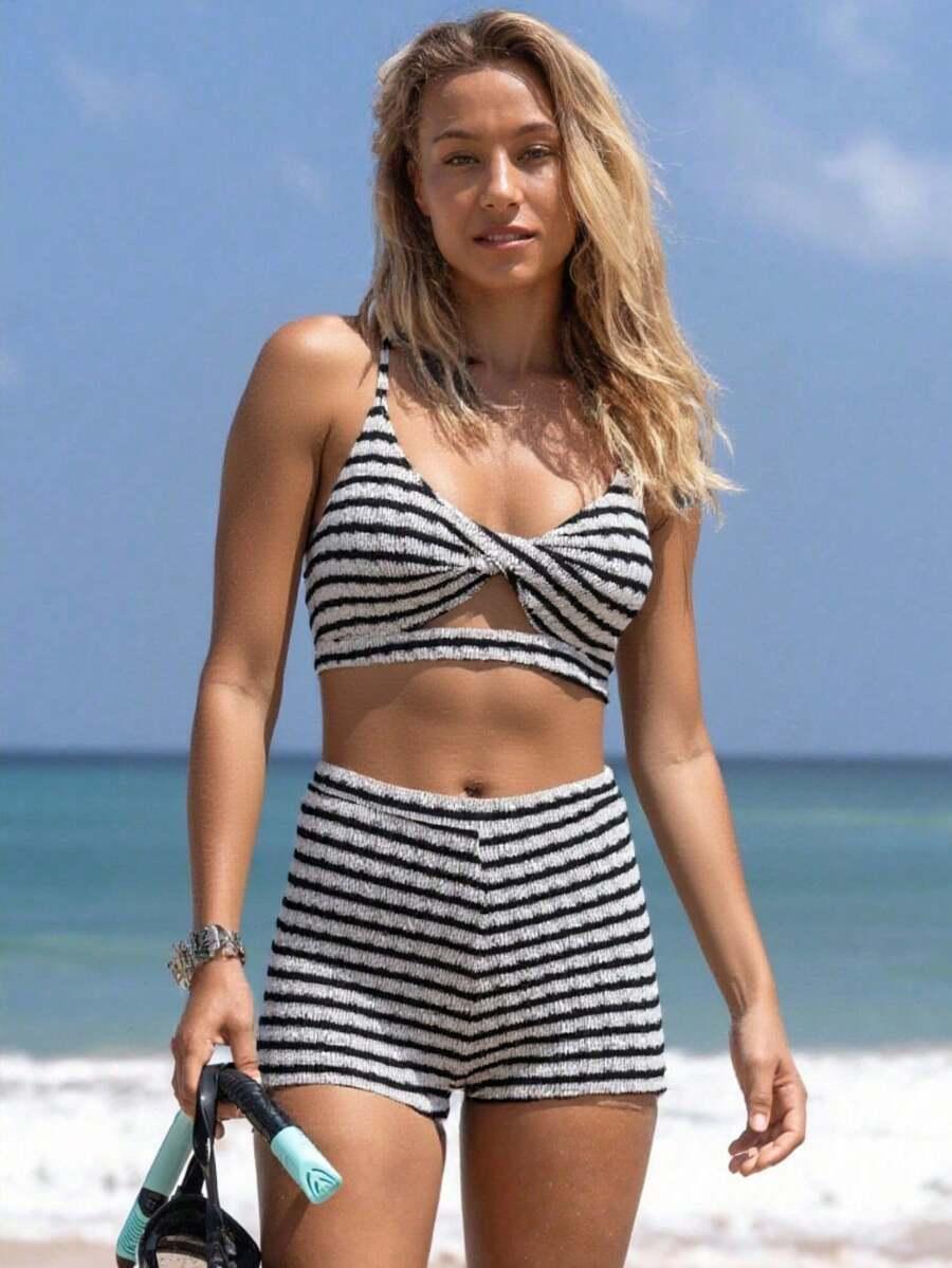 góra od bikini wzór paski