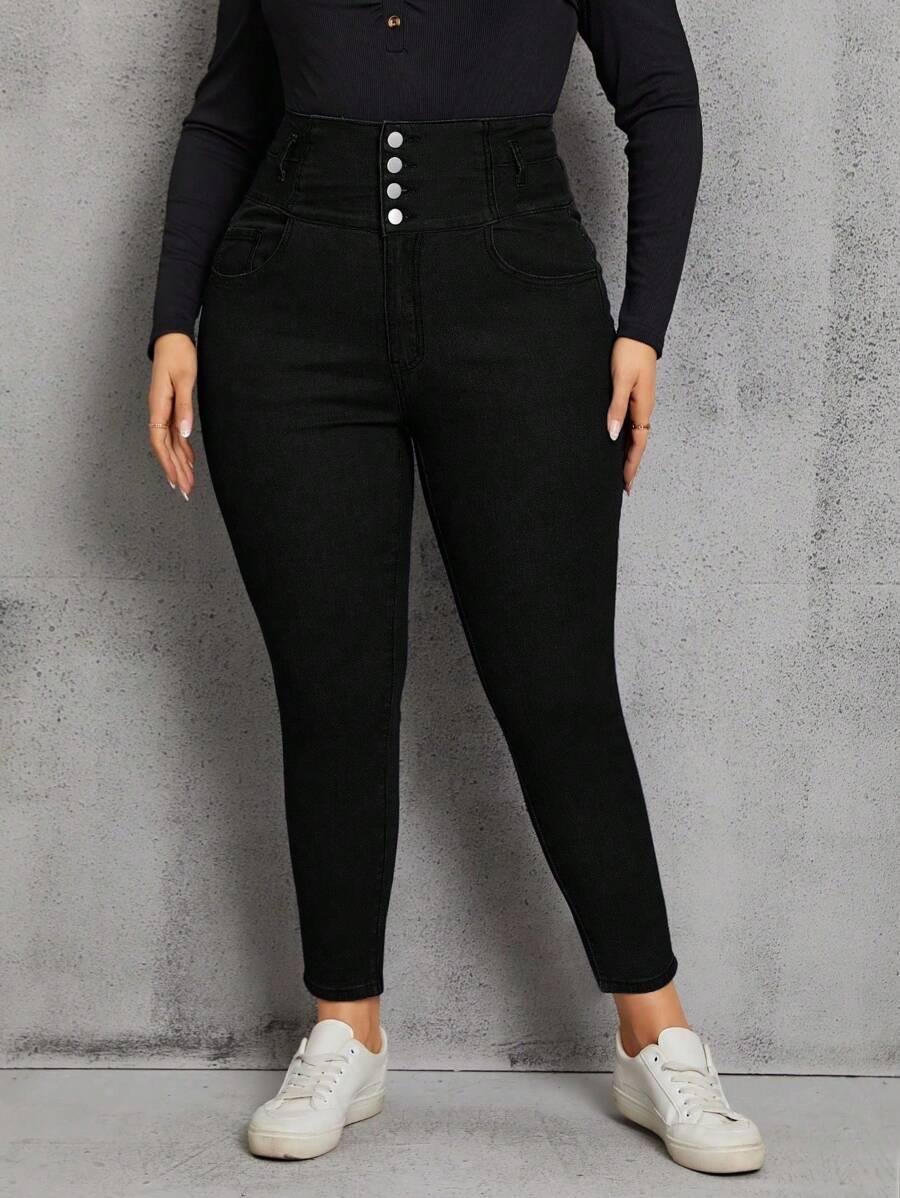 CZARNE SPODNIE JEANS
