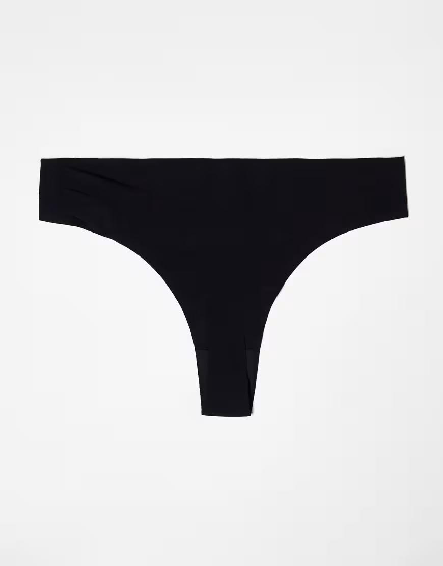 CZARNE BEZSZWOWE MAJTKI STRINGI 3-PACK