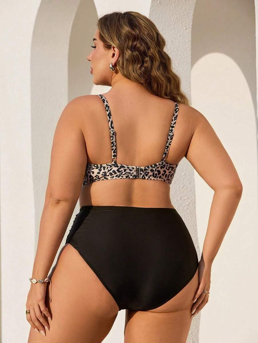 strój kąpielowy dwuczęściowy animal print