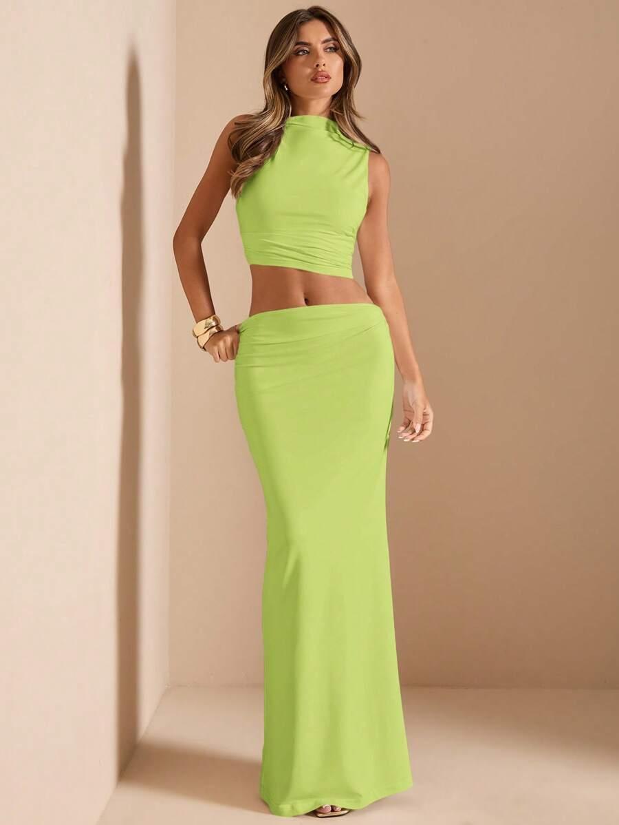 KOMPLET TOP Z SPÓDNICA MAXI